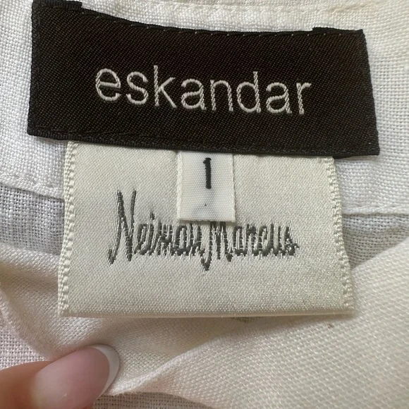 Eskandar Women's Linen White Sleeveless Top